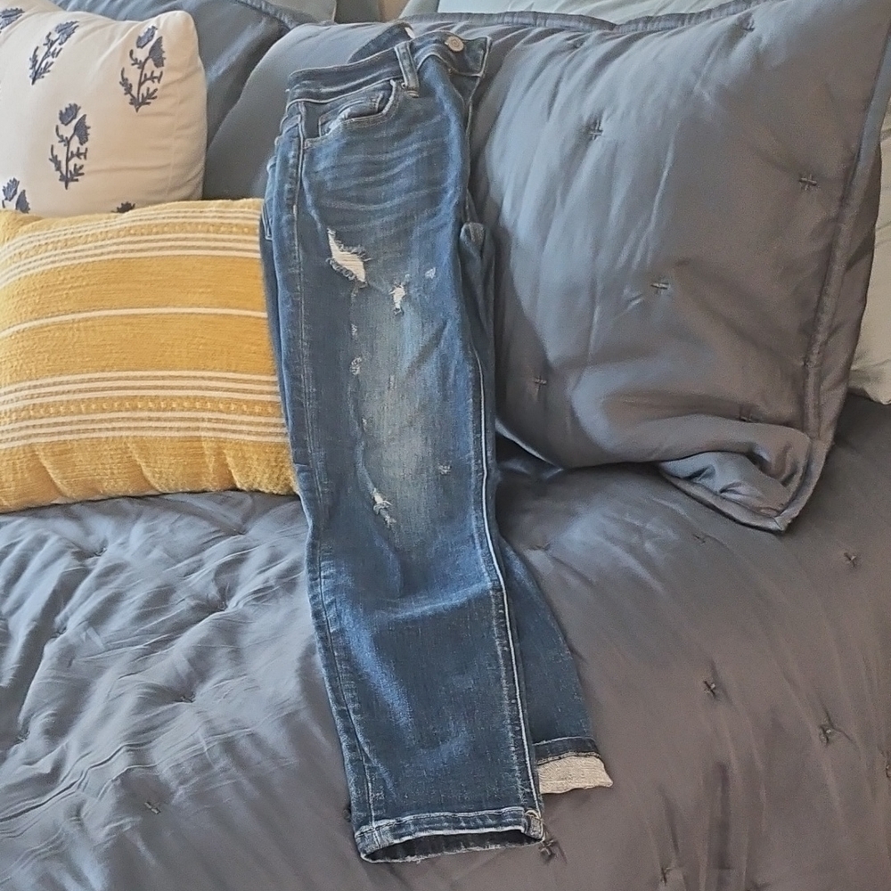 Flying Monkey Women's Distressed Skinny Blue Jeans